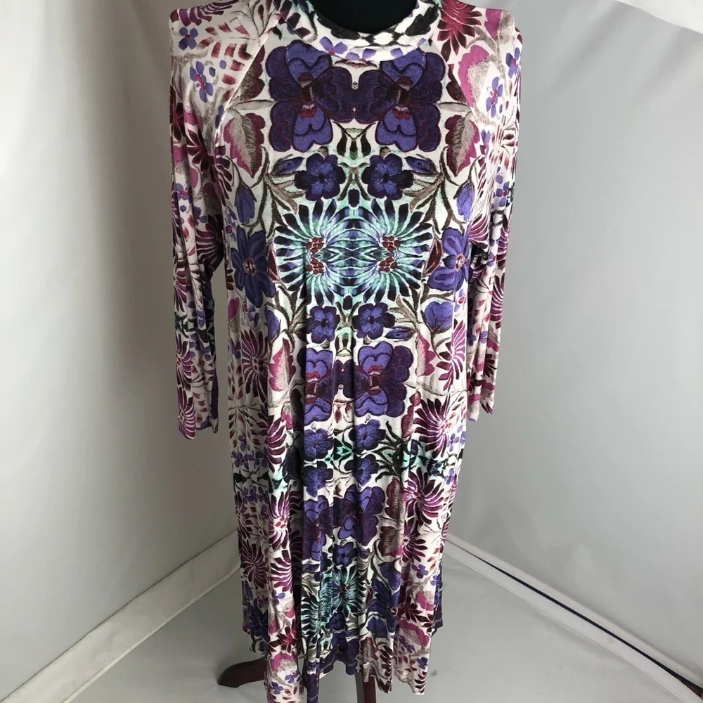 Free People New Romantics Fiesta Floral purple multicolor long sleeve dress - Picture 2 of 11